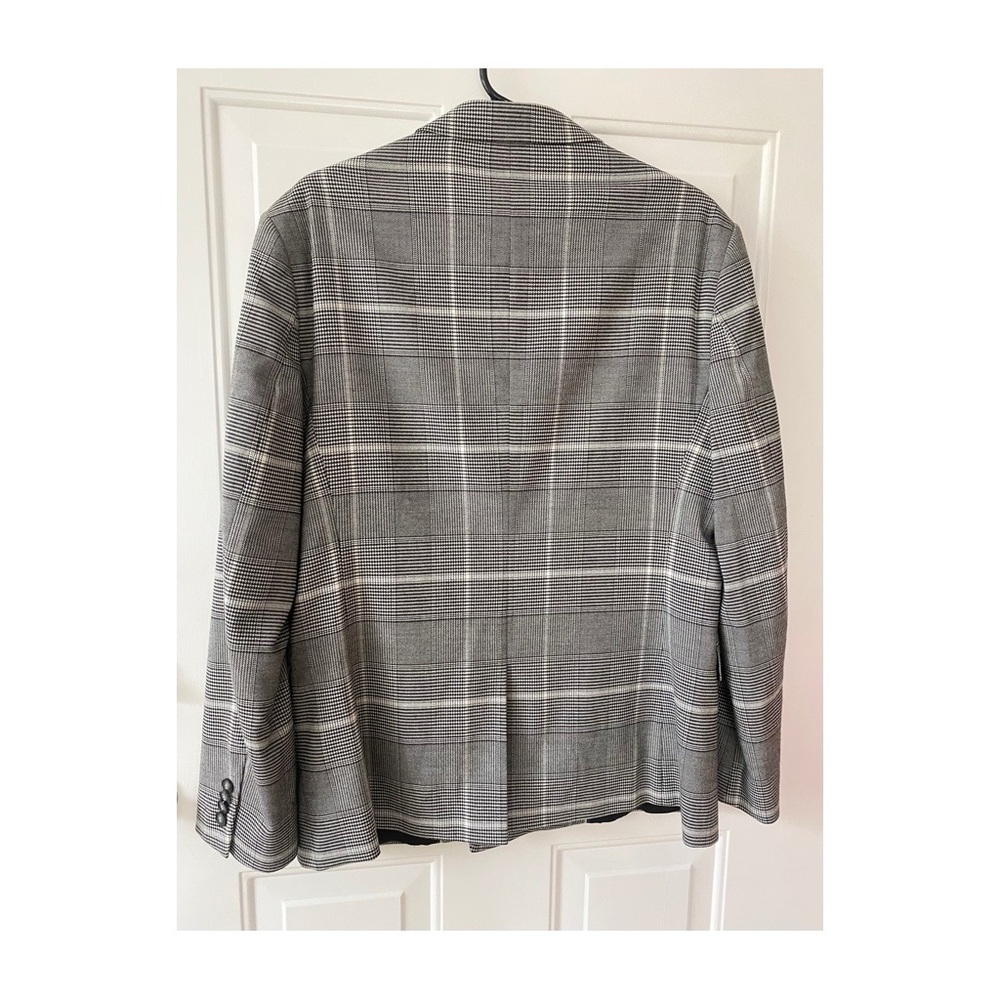 Topman Mens Double Breasted Jacket Blazer Sz 40R Gray Plaid - Picture 2 of 12